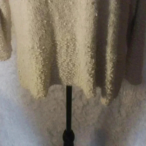 POL Boucle Popcorn Chunky Knit Oversized Sweater Cowl Neck Cream Women's Size S - Picture 3 of 9